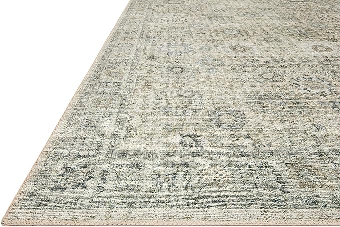 Loloi Skye Collection 2'-3" x 3'-9" Accent Rug in Natural / Sage - Soft Thick Area Rug, Vintage Inspired Distressed Area Rug, Non-Shedding Rug for Living Room, Bedroom, Dining Area