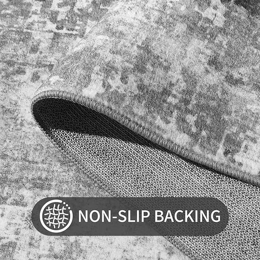 Entrance Rugs Indoor 2x3 Grey Entry Rug Washable Abstract Small Area Rug Non-Slip Low Pile Throw Rugs for Entryway, Kitchen Floor, Front Door Indoor Door Mat, Bathroom, Bedroom Bedside