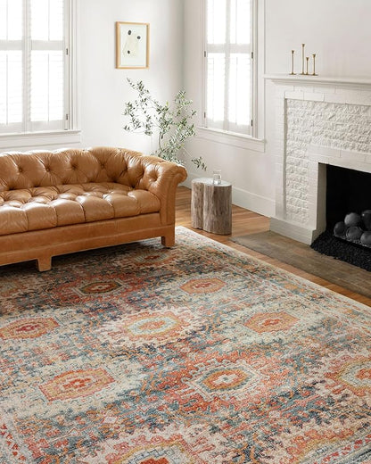 Loloi Jocelyn Collection JOC-03 Mist/Multi 2'-3" x 4'-0" .38" Thick Accent Rug