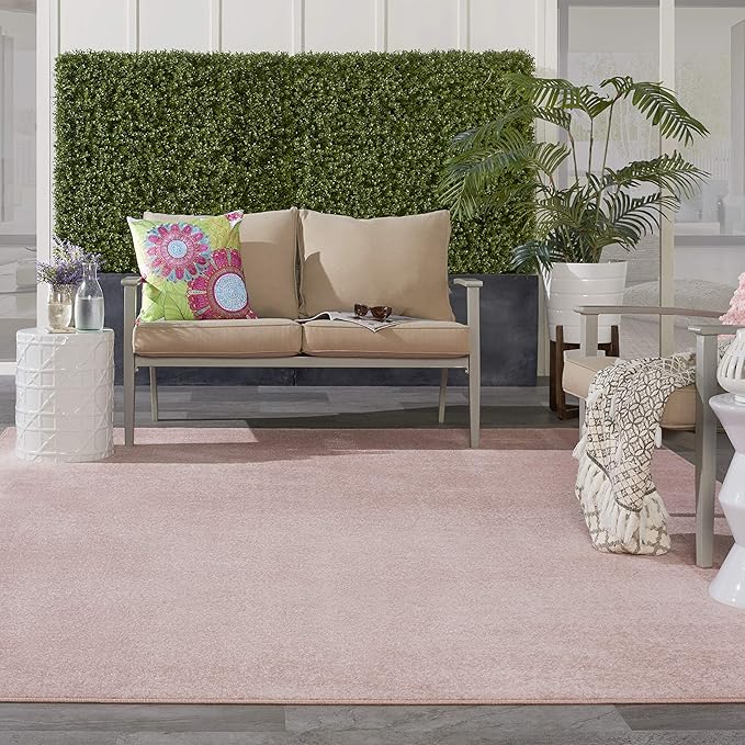 Nourison Home Nourison Essentials Pink 8' x 10' Area Rug - Easy Clean, Non Shedding, Bed Room, Living Room, Dining Room, Kitchen (8' x 10')