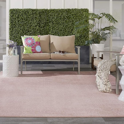 Nourison Home Nourison Essentials Pink 7' x 10' Area Rug - Easy Clean, Non Shedding, Bed Room, Living Room, Dining Room, Kitchen (7' x 10')