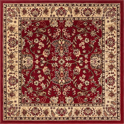 Unique Loom Sialk Hill Collection Area Rug - Washington (4' Square Burgundy/Cream)