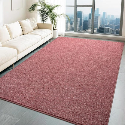 HQAYW 6x9 Large Area Rugs for Living Room Bedroom, Modern Thickened Memory Foam Soft Rug, Low Pile Minimalist Washable Non Slip Carpets for Kids Girls Boys Nursery Dorm Home Decor, Dark Red