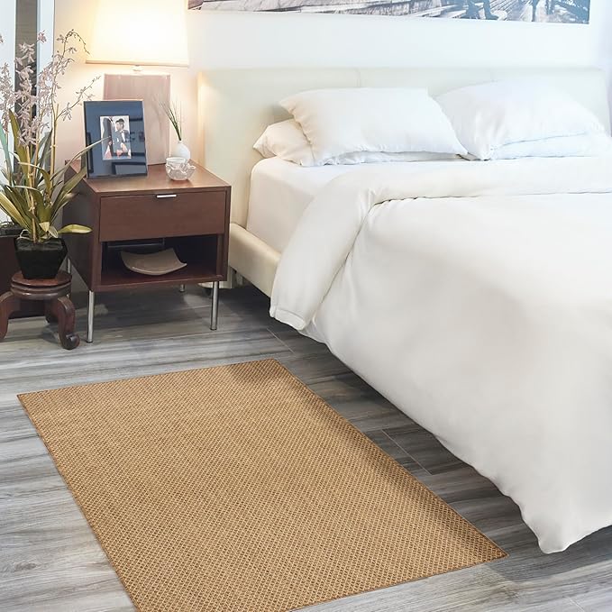 Nourison Home Courtyard Jute 2' x 3' Area Rug - Easy Clean, Non Shedding, Bed Room, Living Room, Dining Room, Kitchen (2' x 3')