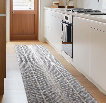 Well Woven Custom Size Hallway & Stair Runner- Harlow Rhodes Grey 31 Inches Wide x 90 Feet Long Runner (31" x 90') Runner Rug - Contemporary Design, Ultra-Soft, Easy-Clean