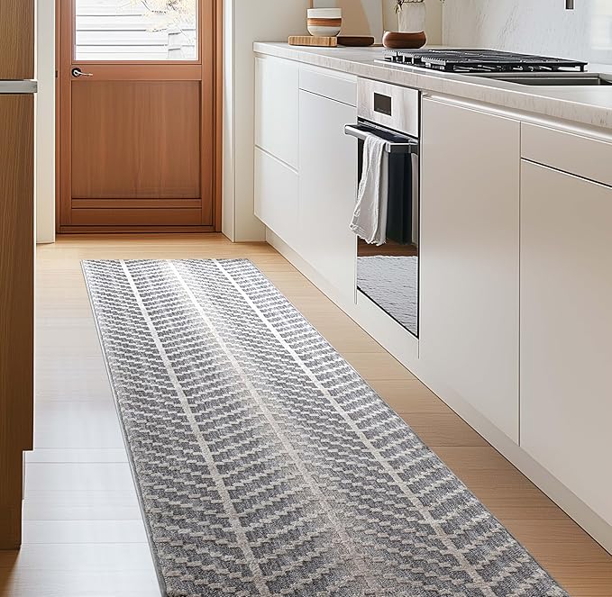 Well Woven Custom Size Hallway & Stair Runner- Harlow Rhodes Grey 31 Inches Wide x 50 Feet Long Runner (31" x 50') Runner Rug - Contemporary Design, Ultra-Soft, Easy-Clean