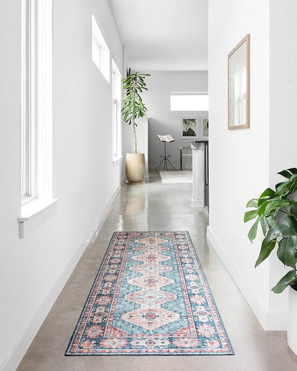 Loloi Skye Collection SKY-03 Turquoise/Terracotta 8'-0" x 8'-0" Round Area Rug