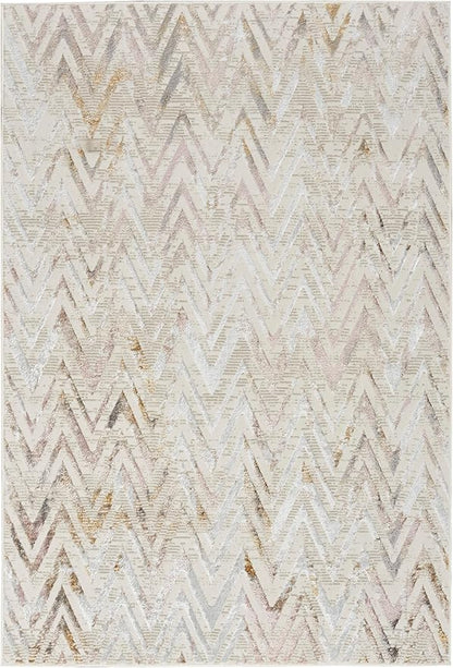 Nourison Home Glam Multicolor 3'11" x 5'11" Area Rug - Easy Clean, Non Shedding, Bed Room, Living Room, Dining Room, Kitchen (4' x 6')