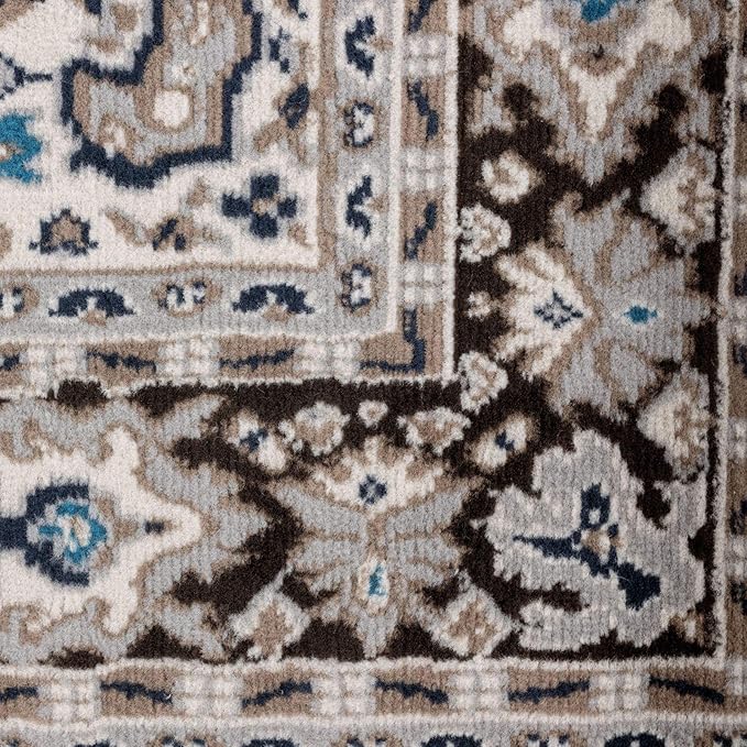 Home Dynamix Premium Sakarya Traditional Medallion Border Area Rug, Brown, 7'9"x10'8" , Rectangular