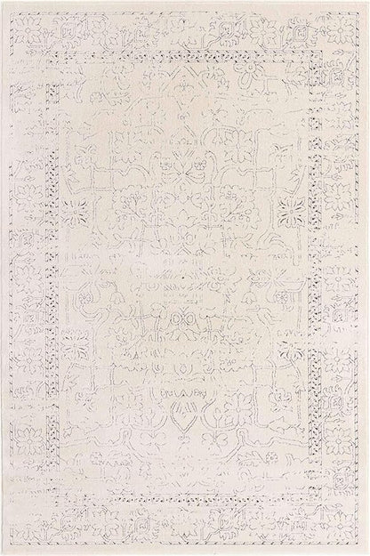 Unique Loom Isabella Collection Area Rug - Adjani (6' 1" x 9' Rectangle, White/ Blue)