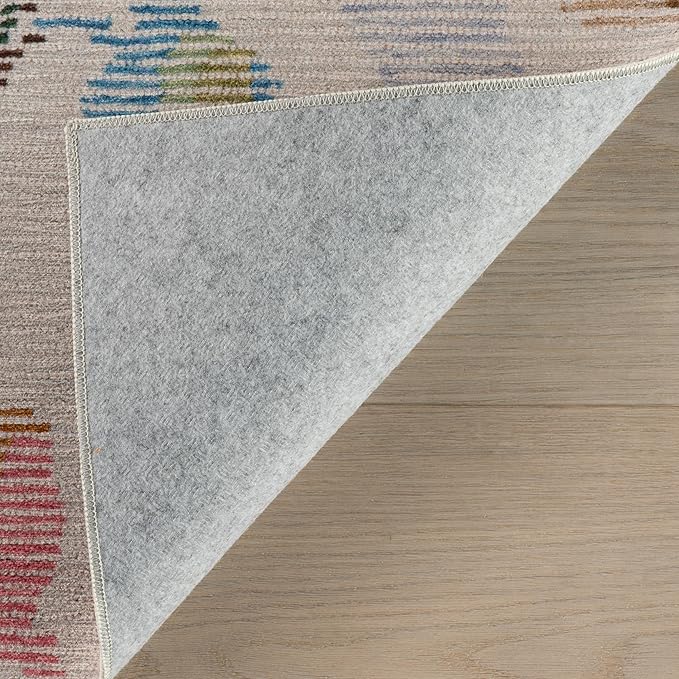 Dash & Albert Bloom Multi Machine Washable Rug, 8.5 X 11.5 Feet, Blue/Ivory Floral Pattern