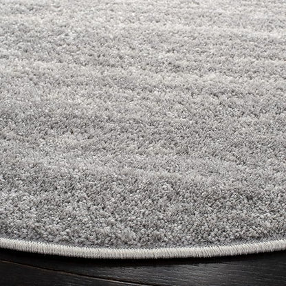 SAFAVIEH Adirondack Collection Area Rug - 3' Round, Ivory & Silver, Modern Ombre Design, Non Shedding & Easy to Clean, Ideal for Living Room, Bedroom, Office, Dining Space (ADR113B)