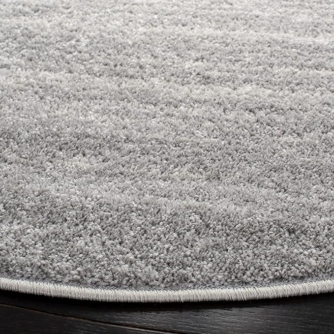 SAFAVIEH Adirondack Collection Area Rug - 5' Round, Ivory & Silver, Modern Ombre Design, Non Shedding & Easy to Clean, Ideal for Living Room, Bedroom, Office, Dining Space (ADR113B)