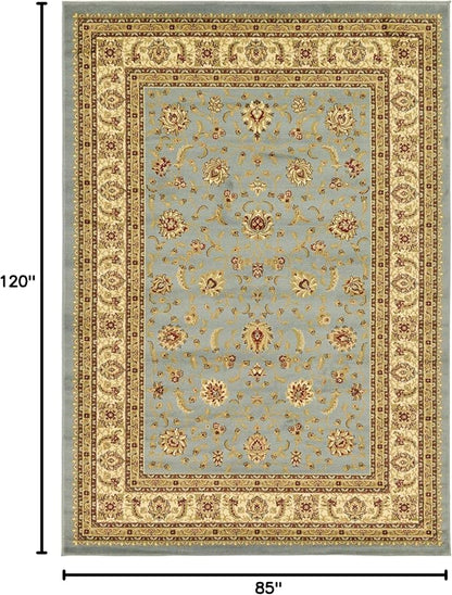 Unique Loom Voyage Collection Traditional Oriental Classic Intricate Design Area Rug (7' 0 x 10' 0 Rectangular, Light Blue/Gold)