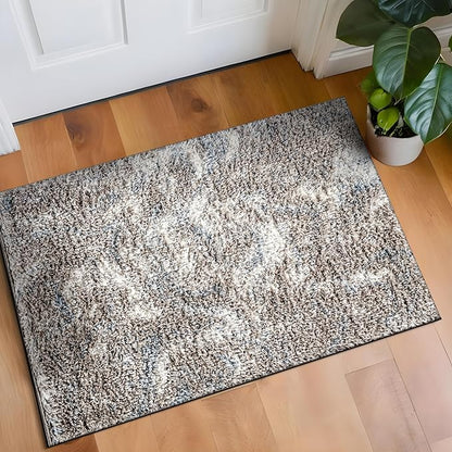 Rugshop Abstract Marble Shag Area Rug Blue 2' x 3' Ideal for Entryways, Kitchens, or Small Spaces