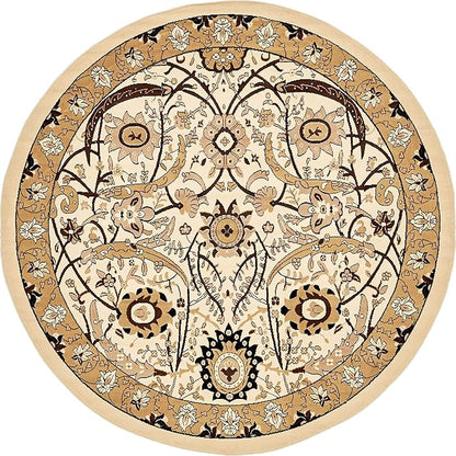 Unique Loom Espahan Collection Area Rug - Cape Cod (8'Round, Ivory/ Beige)
