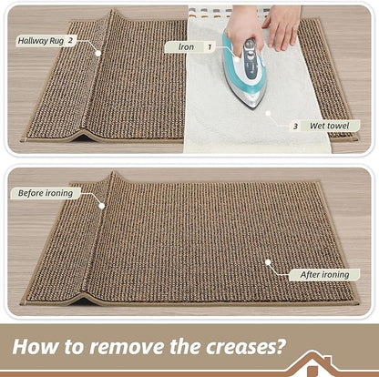 BEQHAUSE 20"x32" Entryway Rug Indoor Door Mat Non-Slip Washable, Hallway Rugs Absorbent & Stain Resist Hall Carpet Runner Rugs for Entryway, Front Door Floor Mats Laundry Room Rugs for Entry, Taupe
