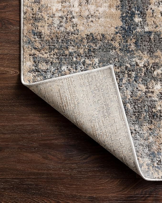 Loloi Teagan Collection TEA-08 Ivory/Mist 3'-4" x 5'-7" Accent Rug, Large, Soft Neutral Rug, High-Traffic for Living Room, Bedroom, Home Office, Dining Area