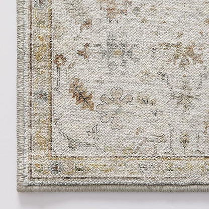 LUMI 5x8 Washable Area Rug for Living Room, Ultra Soft Traditional Vintage Rugs Non Slip with Rubber Backing, Low Profile, High Traffic, Stain Resistant Carpets, Ideal for Bedroom, Dining Room, Indoor