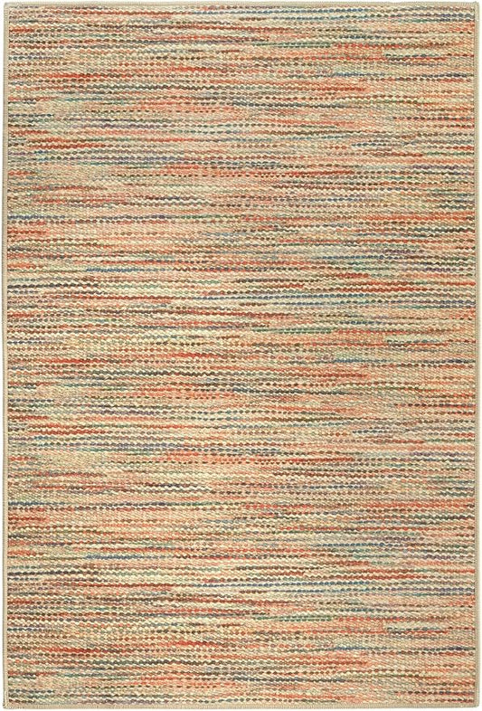 Dash & Albert Clay Multi Machine Washable Rug, 6 X 9 Feet, Multi Stripe Pattern