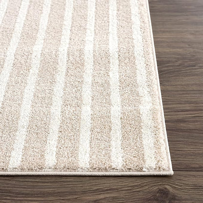 Abani Area Rug for Living Room -Nuevo 4' x 6' Beige Arch Pattern Area Rug, Soft and Durable Living Room Rug, Stain and Fade Resistant, Chic Modern Design, Pet & Kid Friendly