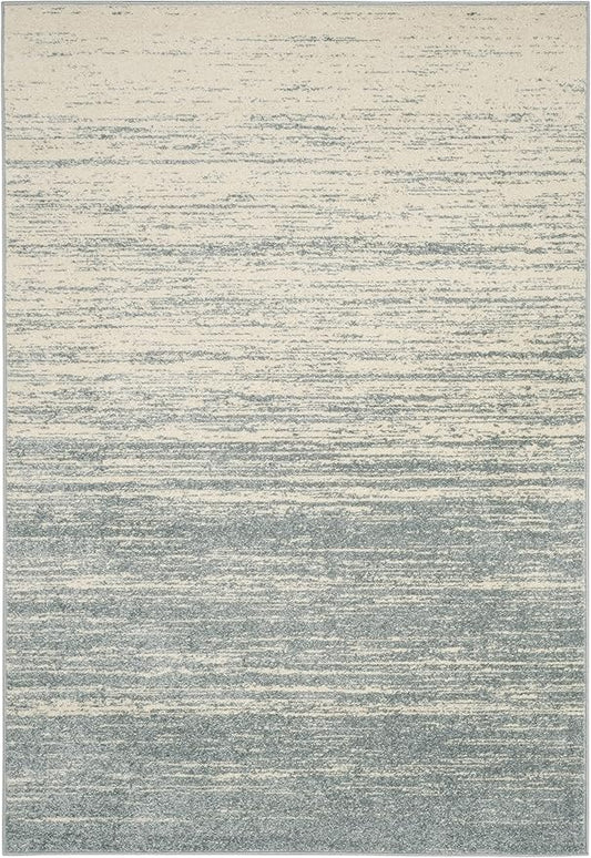 SAFAVIEH Area Rug 4x6 - Adirondack Collection - Slate & Cream, Modern Ombre Design, Non Shedding & Easy to Clean, Ideal for Living Room, Bedroom, Office, Dining Space (ADR113T)