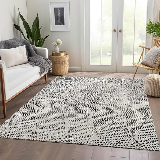 Addison Rugs Chantille ACN591 Ivory 8' x 10' Indoor Outdoor Area Rug, Easy Clean, Machine Washable, Non Shedding, Bedroom, Living Room, Dining Room, Kitchen, Patio Rug