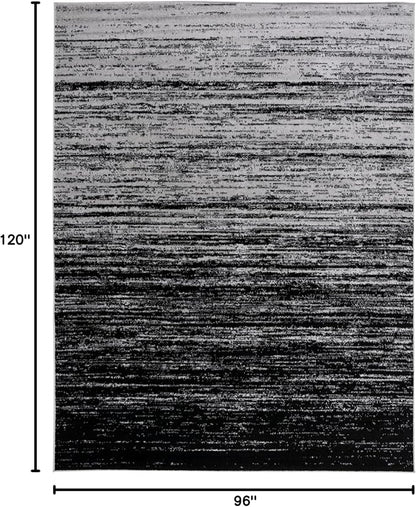 SAFAVIEH Area Rug 8x10 - Adirondack Collection - Large - Silver & Black, Modern Ombre Design, Non Shedding & Easy to Clean, Ideal for Living Room, Bedroom, Office, Dining Space (ADR113A)