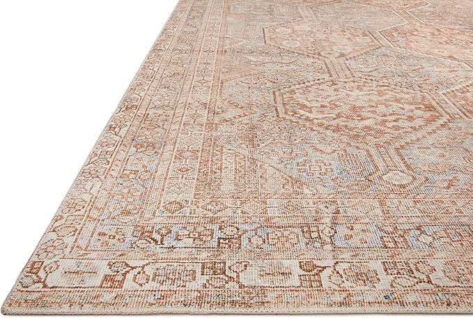 Loloi Chris Loves Julia Jules Collection JUL-04 Tangerine/Mist 3'-6'' x 5'-6'', .13" Pile Height, Accent Rug