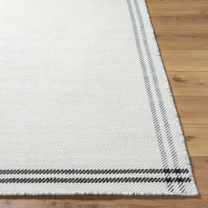 Mark&Day Wool Rugs, 6x9 Janmichael Cottage Light Silver/Black Area Rug, Silver Black Carpet for Living Room, Bedroom or Kitchen (6' x 9')