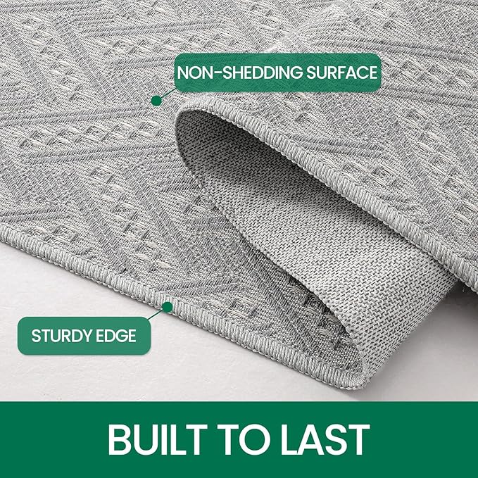 LUMI 4x6 Washable Low-Pile Area Rug for Living Room, Ultra Soft Modern Neutral Rugs with Non Slip Backing, Low Profile Carpet High Traffic for Bedroom, Dining Room, Grey