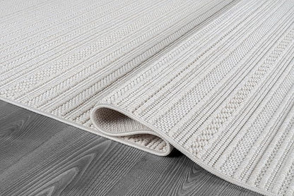 Micro Loop Indoor Rug White 5x7 Boho Geometric Neutral Area Rugs for Living Room Soft Luxury Modern Low and High Pile Durable Stain Resistant Non-Shedding Indoor Area Carpet 5 x 7