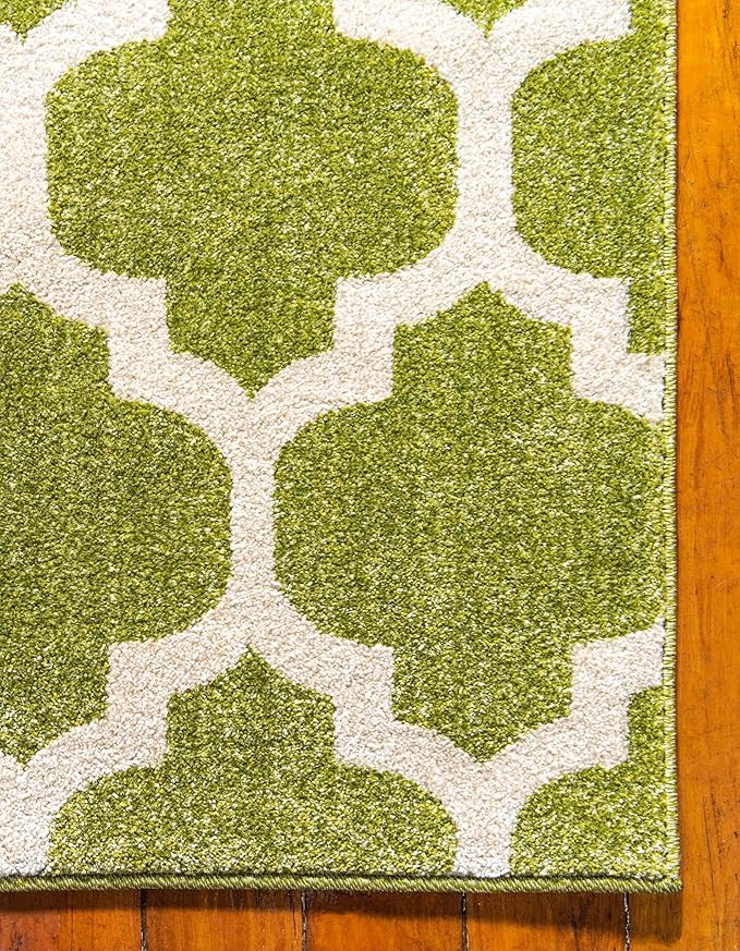Rugs.com Lattice Collection Rug – 9' x 12' Light Green Medium Rug Perfect for Living Rooms, Large Dining Rooms, Open Floorplans