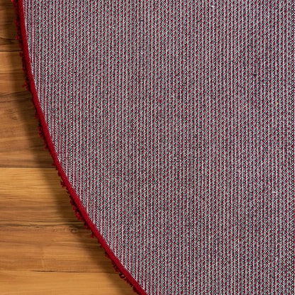 Unique Loom Solid Shag Collection Area Rug (5' 3" Round, Cherry Red)