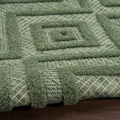 Nourison Home Versatile Green 8' x 10' Area Rug - Easy Clean, Non Shedding, Bed Room, Living Room, Dining Room, Kitchen (8' x 10')