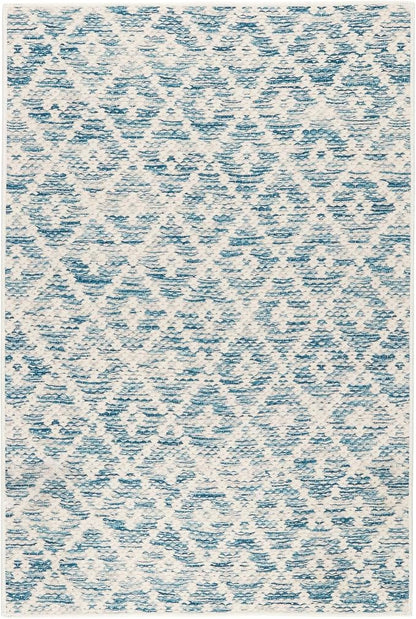 Dash and Albert Melange Diamond Machine Washable Area Rug - 4' x 6' Blue - Diamond Accent Rug - Anti-Slip Backing, Lightweight, Machine Washable, High Traffic Areas Kitchen, Mudroom, Laundry Room