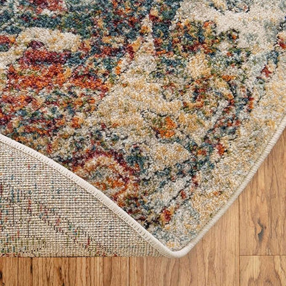 Unique Loom Isabella Collection Area Rug - Adjani (4' 1" x 6' 1" Oval, Ivory/ Beige)