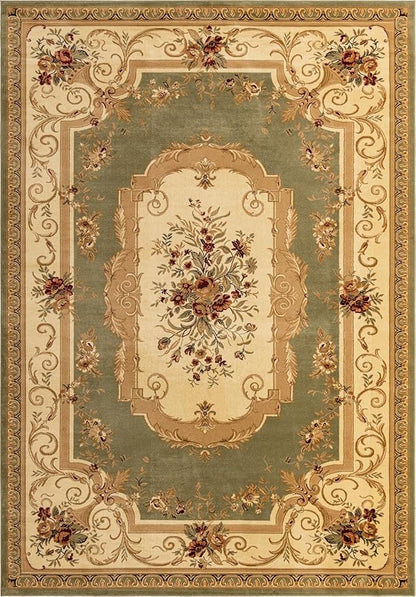 Rugs.com Chateau Collection Rug - 10' x 14' Green Medium Pile Rug