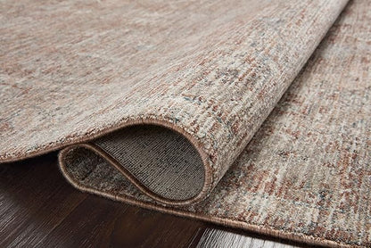 Loloi Magnolia Home by Joanna Gaines Millie Collection MIE-04 Brick/Fog 11'-6" x 15'-7", .25" Pile Height, Area Rug