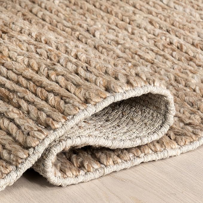 Nuloom Penelope Tan, 3' x 5', Hand-Braided, Wool & Cotton, Soft and Textured, High Traffic, Stain Resistant, Easy Clean, Durable Area Rug for Bedroom, Living Room, Dining, Foyer, Entryway