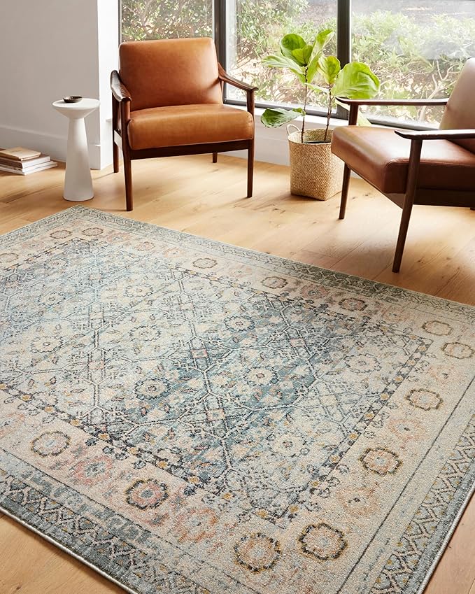 Loloi Jocelyn Collection JOC-04 Sky/Multi 4'-0" x 6'-0" .38" Thick Accent Rug