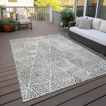 Addison Rugs Chantille ACN591 Ivory 8' x 10' Indoor Outdoor Area Rug, Easy Clean, Machine Washable, Non Shedding, Bedroom, Living Room, Dining Room, Kitchen, Patio Rug