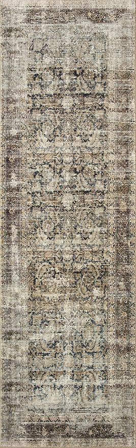 Loloi Amber Lewis Morgan Collection MOG-02 Navy/Sand 2'-3" x 9'-6" 38" Thick Runner Rug feat. CloudPile, Neutral, Room Décor, Vintage Inspired, Livingroom, Bedroom, Dining Area