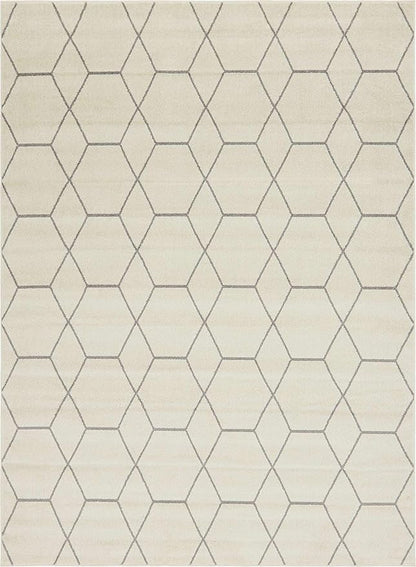 Unique Loom Trellis Frieze Collection Area Rug - Geometric (9' x 12' 2", Ivory/ Gray)