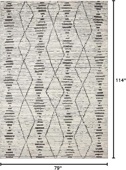 Loloi Kamala Collection KAM-02 Charcoal/Dove 6'-7" x 9'-6" Area Rug
