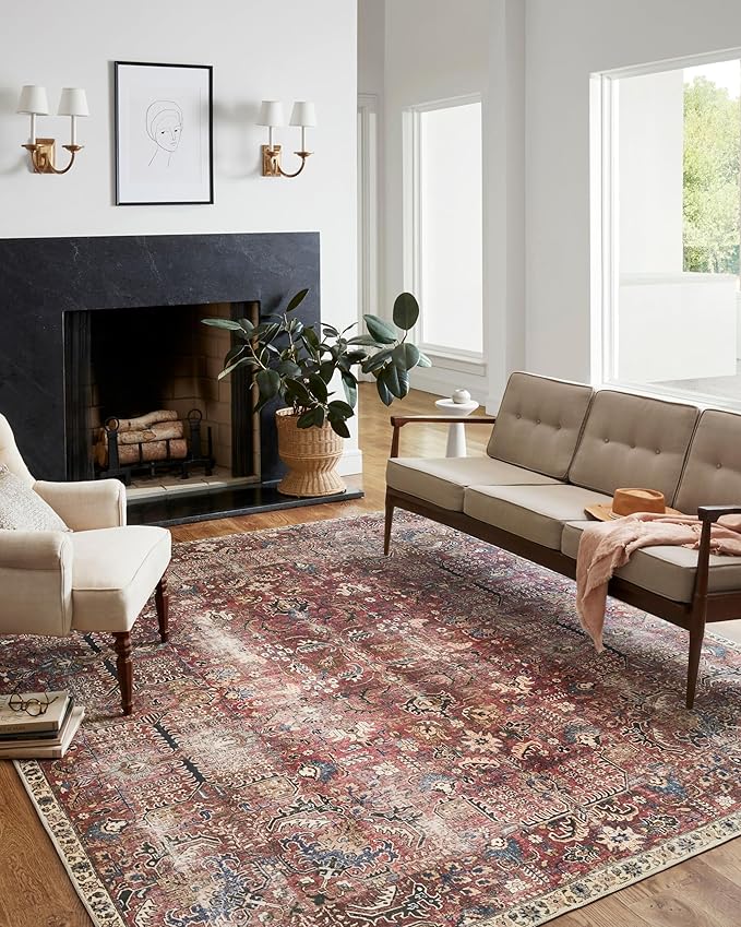 Loloi Chris Loves Julia Jules Collection JUL-01 Merlot/Multi 2'-6'' x 9'-6'', .13" Pile Height, Runner Rug