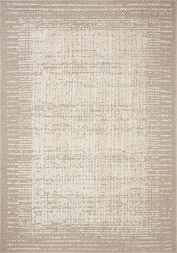 Loloi Amber Lewis Bexley Collection BEX-06 Natural/Taupe 7'-10" x 10' Area Rug Neutral, Textured, Living, Bedroom, Dining, Carpet