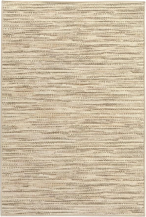 Dash & Albert Clay Natural Machine Washable Rug, 6 X 9 Feet, Natural Stripe Pattern