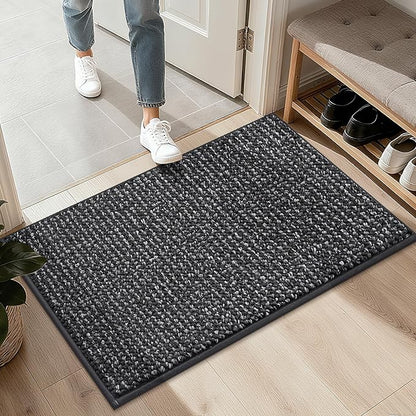 BEQHAUSE 2x3 Entryway Rug Indoor Door Mat Non-Slip Washable, Hallway Rugs Absorbent & Stain Resistant Hall Carpet Runner Rugs for Entryway, Front Door Floor Mats Laundry Room Rugs for Entry, Charcoal