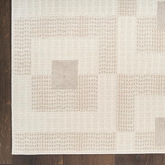 Nourison Nordic Ivory Beige 8' x 10' Scandinavian Area Rug - Easy Cleaning, Non Shedding, Bed Room, Living Room, Dining Room, Kitchen (8' x 10')